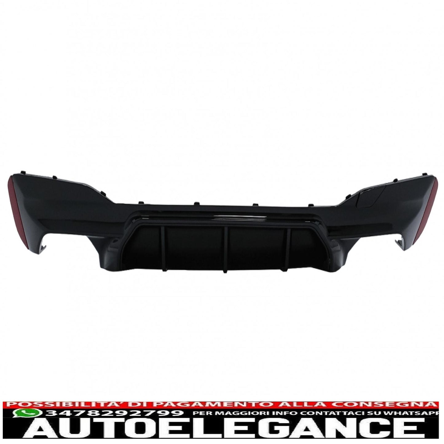 diffusore per paraurti posteriore adatto per BMW Serie 5 G30 G31 Limousine Touring (2017-up) M5 Design Piano Black