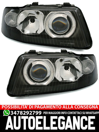 Set of headlights restyling for AUDI A3 8L in black left + right H1 H7 halogen 