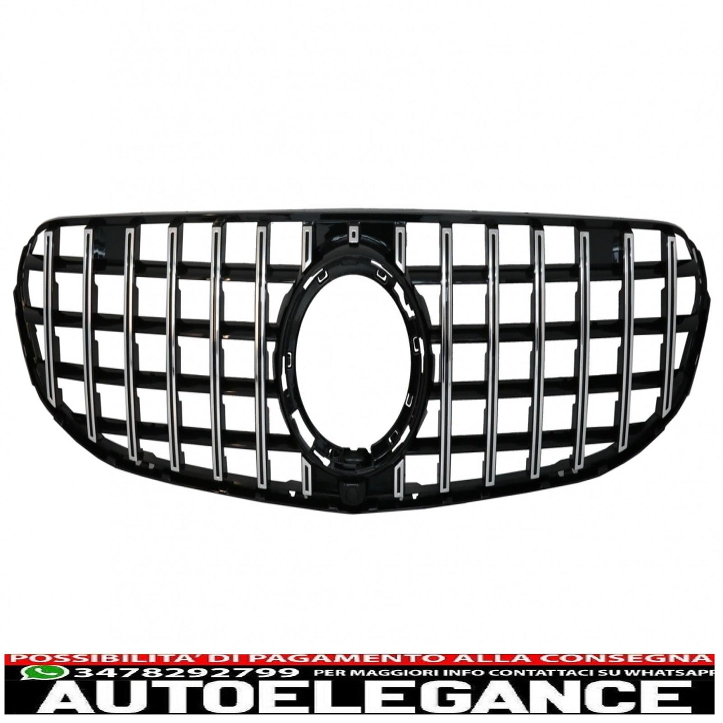 griglia anteriore centrale adatta per mercedes glc x253 c253 facelift (2020 in poi) standard e fuoristrada gtr panamericana design cromato
