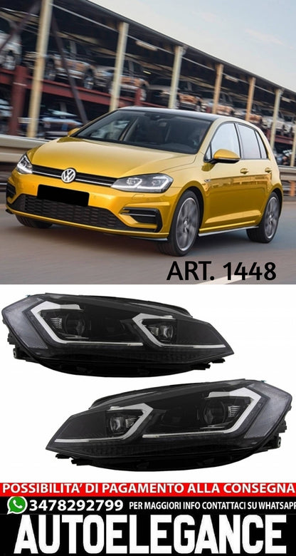 FARI ANTERIORI ADATTI PER VW GOLF 7.5 2017-2020 LOOK RLINE DINAMICI LED