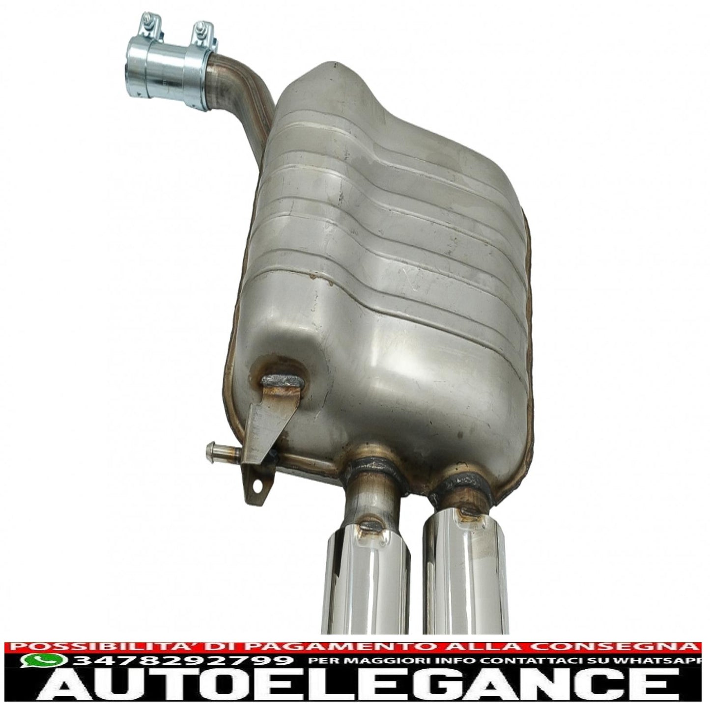 complete exhaust system with double tailpipes suitable for audi q5 8r (11.2008-2016) chrome 