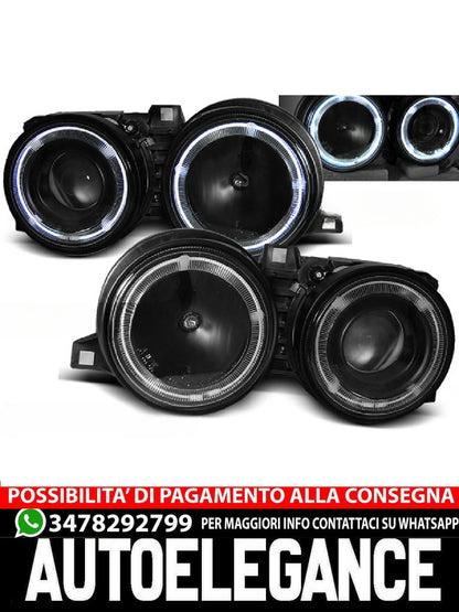 BLACK ANGEL EYES HEADLIGHTS SUITABLE FOR BMW E30 11.82-06.94 
