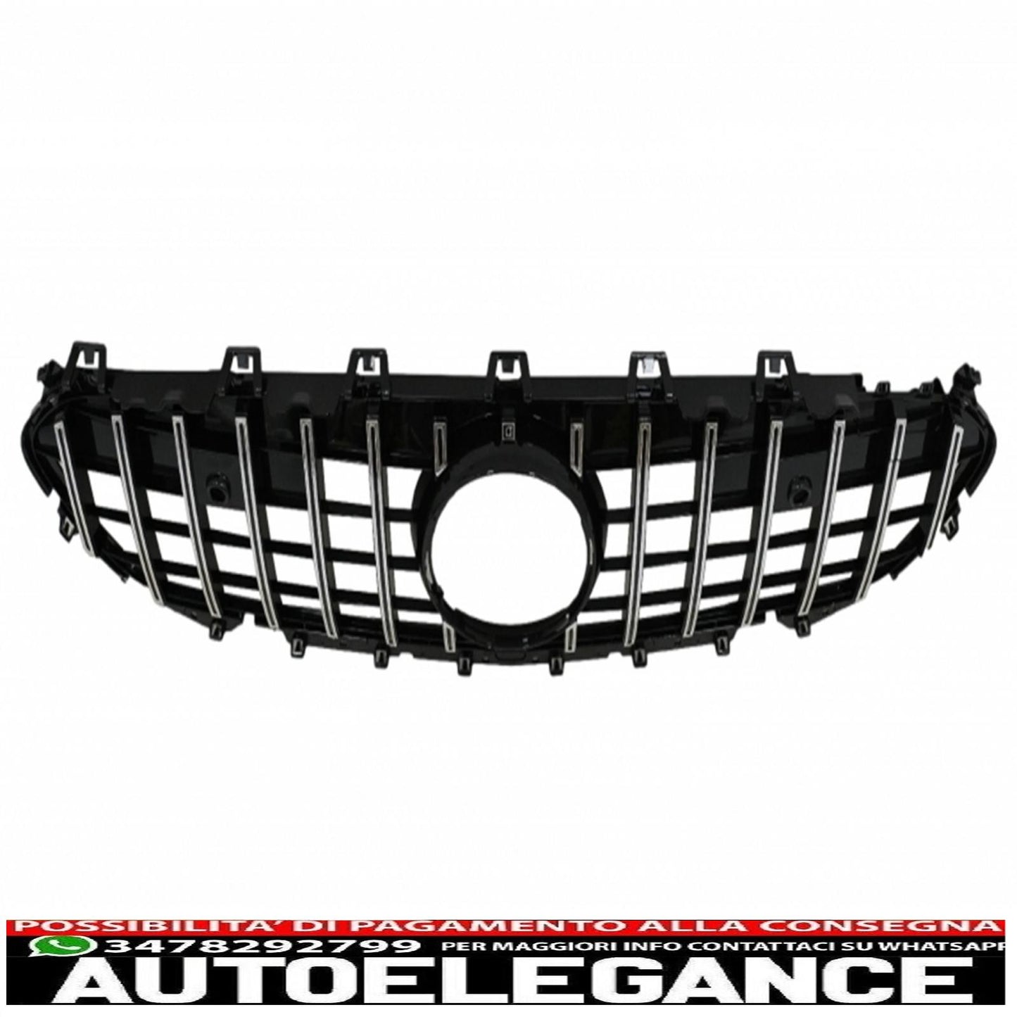 central grille suitable for mercedes cls class c257 (2018-up) gtr design black chrome