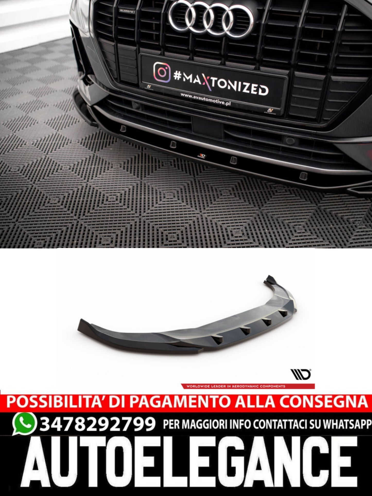 SPLITTER ANTERIORE compatibile per V.1 AUDI Q3 S-LINE F3  2018-