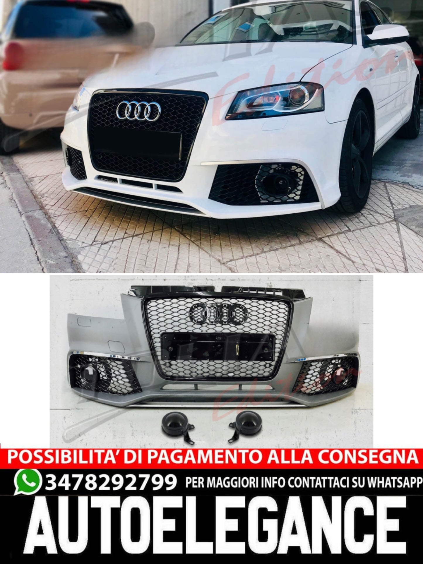 PARAURTI ANTERIORE adatto per A3 8PA 08-12 TIPO RS3