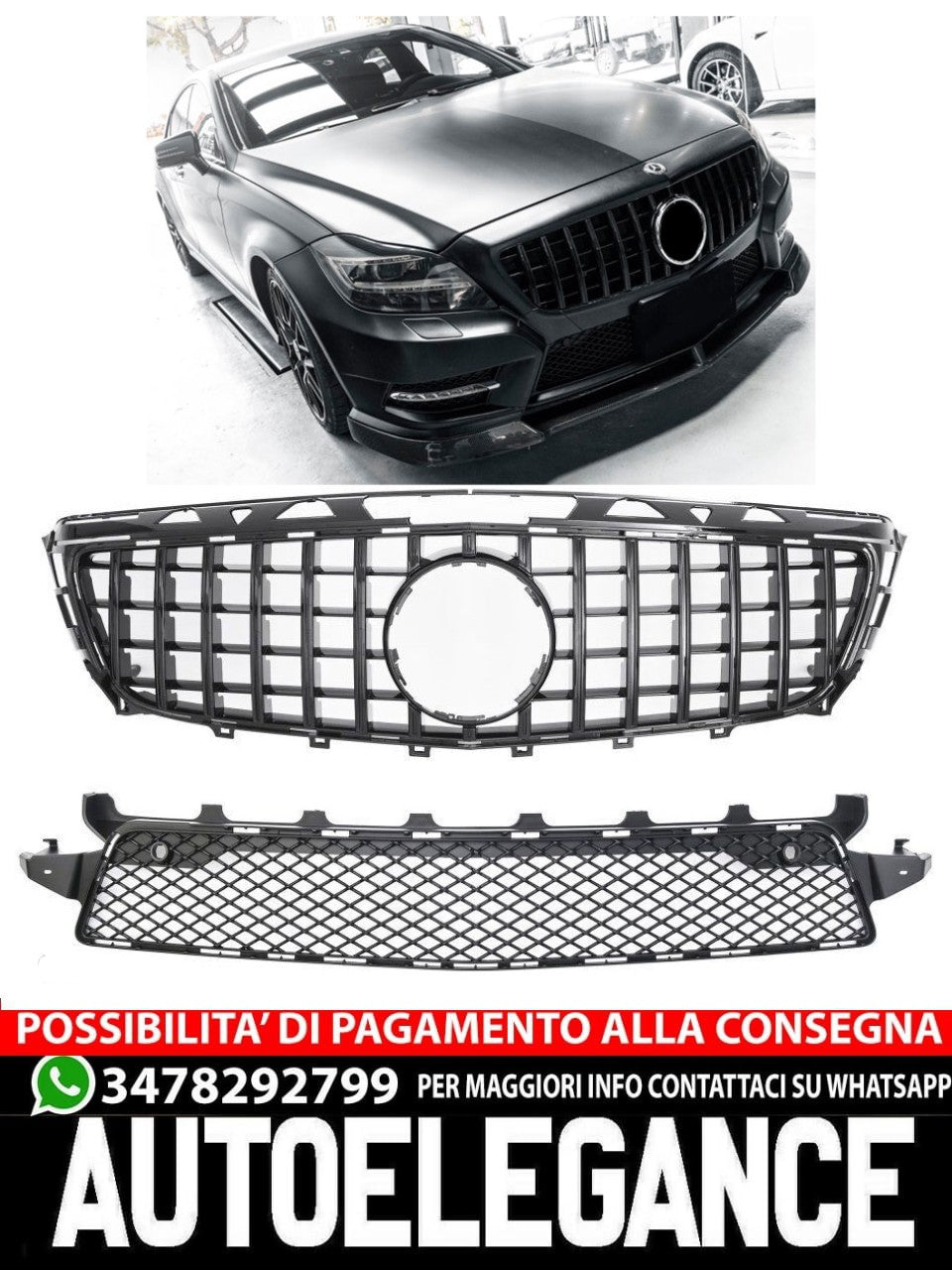 Sports grille for Mercedes W218 CLS 2011-2014 PANAMERICANA AMG 