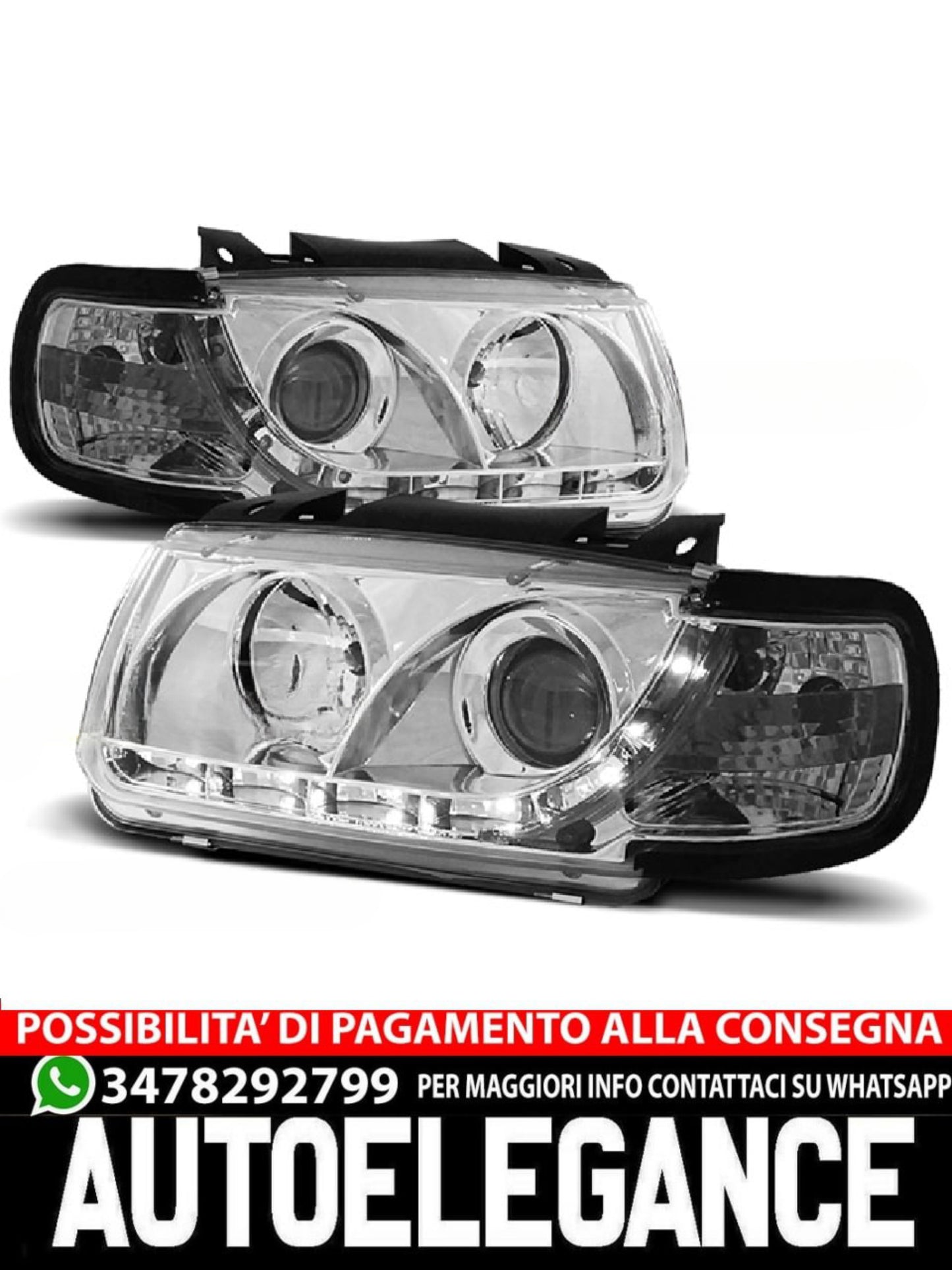 FARI ANTERIORI DAYLIGHT CHROME per VW POLO 6N 10.94-09.99 HATCHBACK
