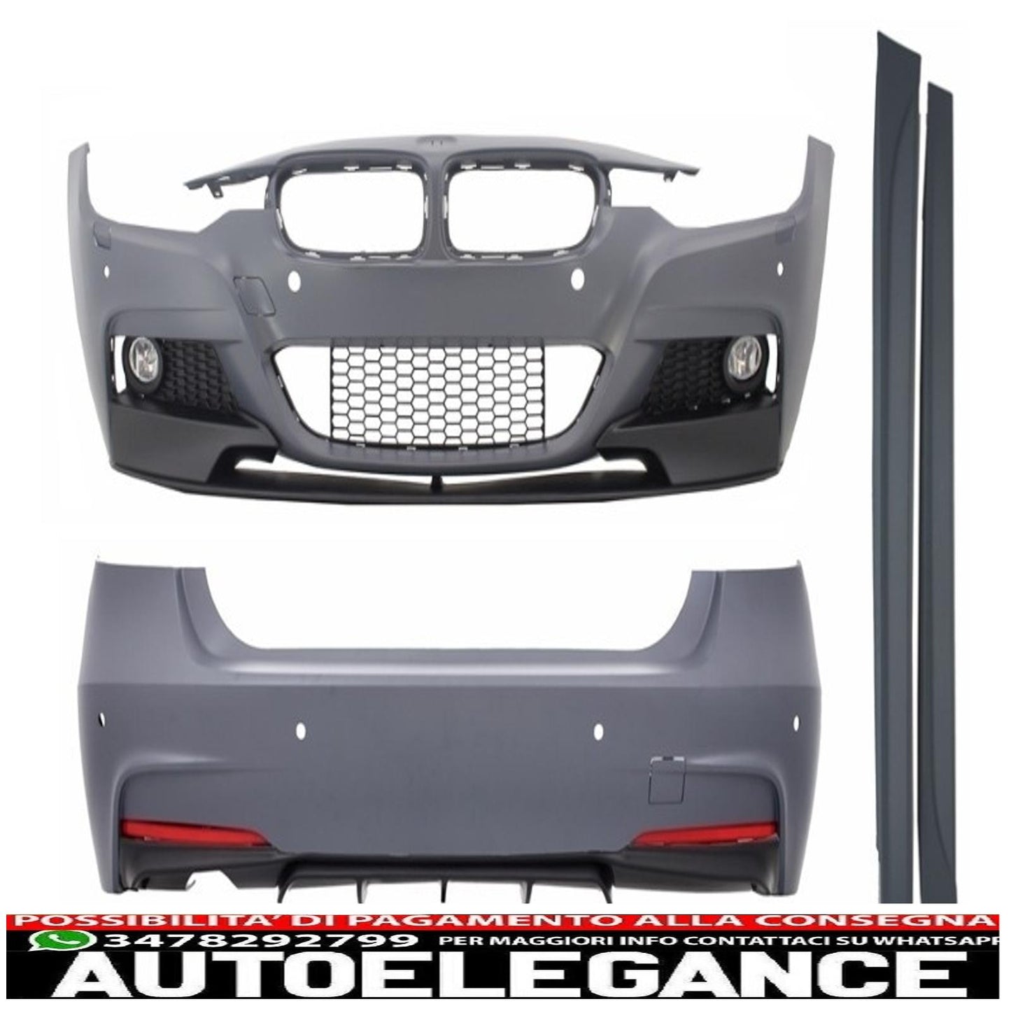 complete body kit suitable for bmw 3 series f30 (2011-2014) and f30 lci facelift (2015 onwards) single exhaust outlet with m-performance design 