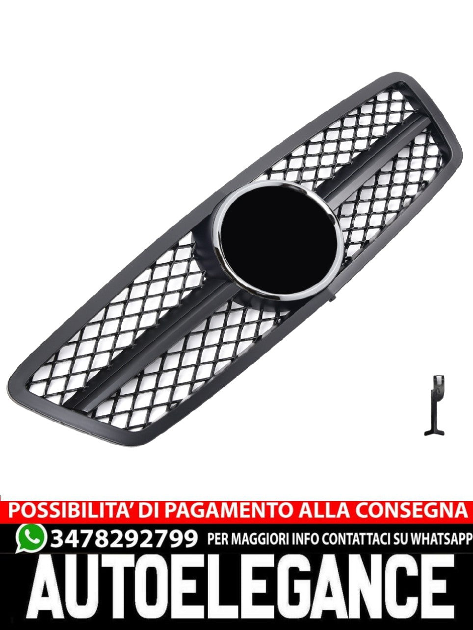 GRIGLIA RADIATORE SPORTIVA GRIGLIA NERA OPACA ADATTA PER MERCEDES W203 CLASSE C