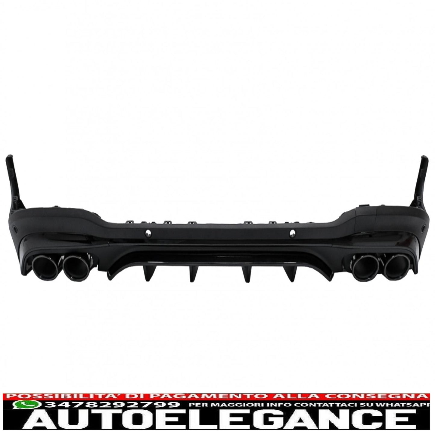 Rear diffuser with black exhaust tips suitable for mercedes glc suv x253 facelift (2020-) glc43 design night package 