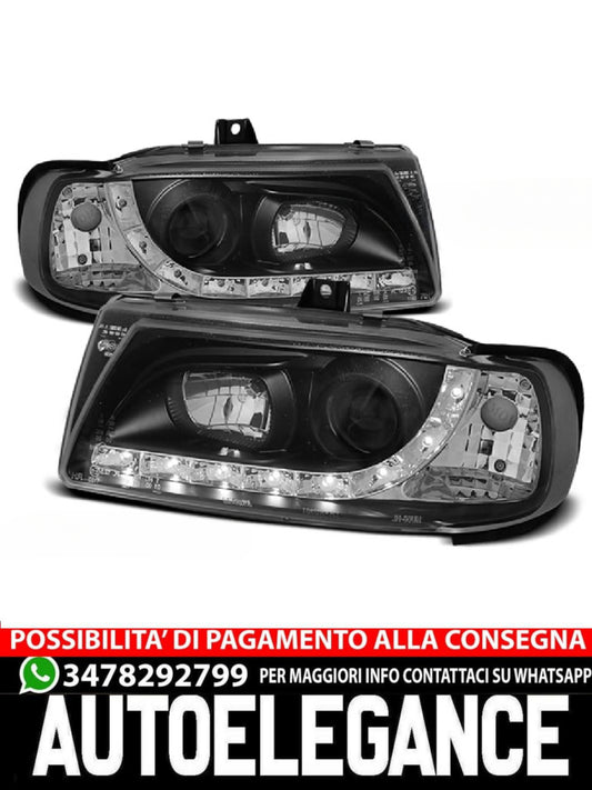 BLACK DAYLIGHT HEADLIGHTS for SEAT IBIZA/CORDOBA/POLO VARIANT, SALOON 10.93-08.99 