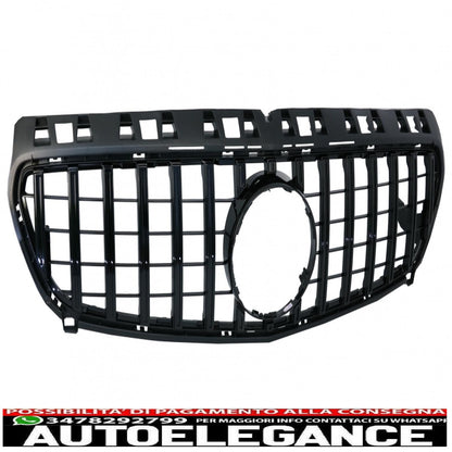 central grille suitable for mercedes a-class w176 (2012-08.2015) a45 gt-r design panamericana all black