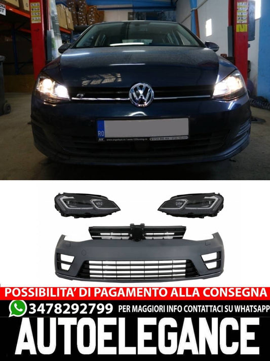 Front bumper with LED headlights suitable for VW Golf VII 7 (2013-2017) G7.5 