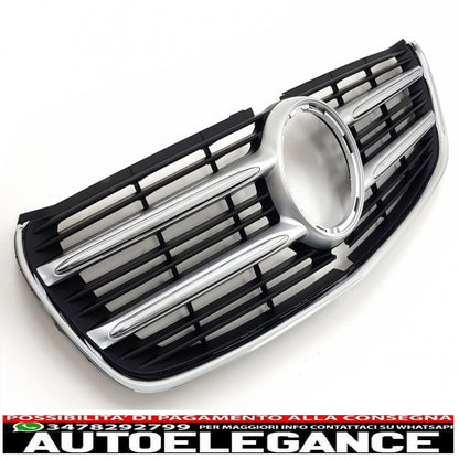 central grille suitable for mercedes v class w447 (2014-03.2019) black chrome
