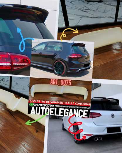 💎SPOILER TETTO ADATTO PER VW GOLF 7 LOOK OETTINGER DESIGN GREZZO💎