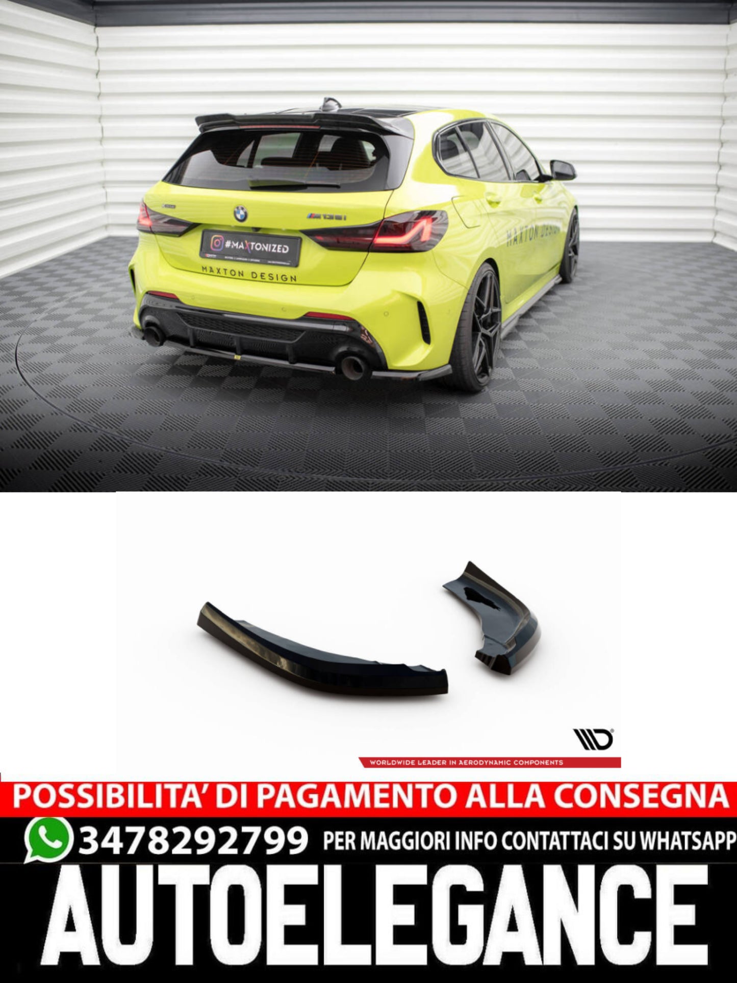 SPLITTER LATERALI POSTERIORI ADATTO PER V.11 BMW 1 M-PACK / M135I F40  (2019 - )