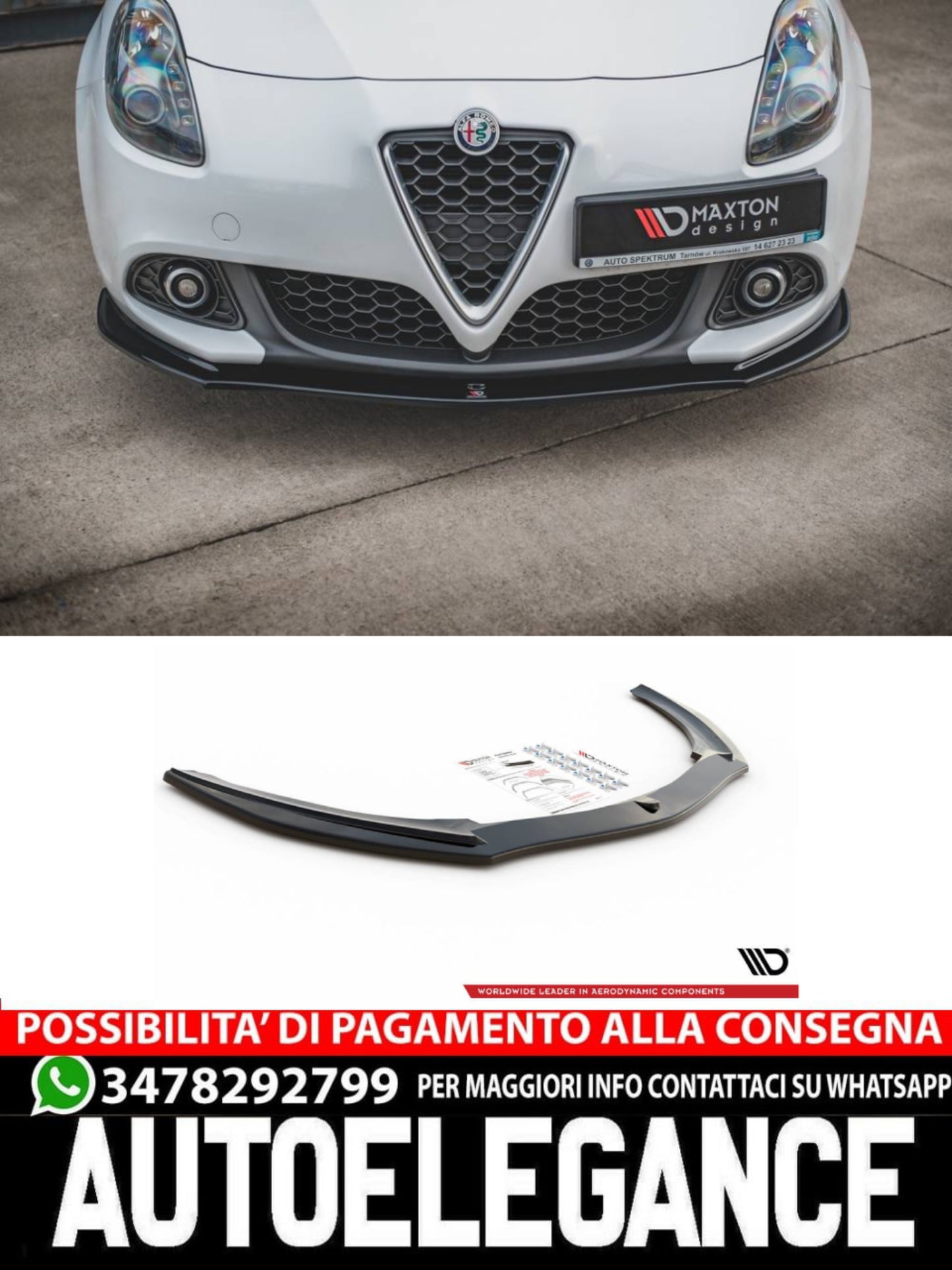 SPLITTER ANTERIORE adatto compatibile per V.2 ALFA ROMEO GIULIETTA