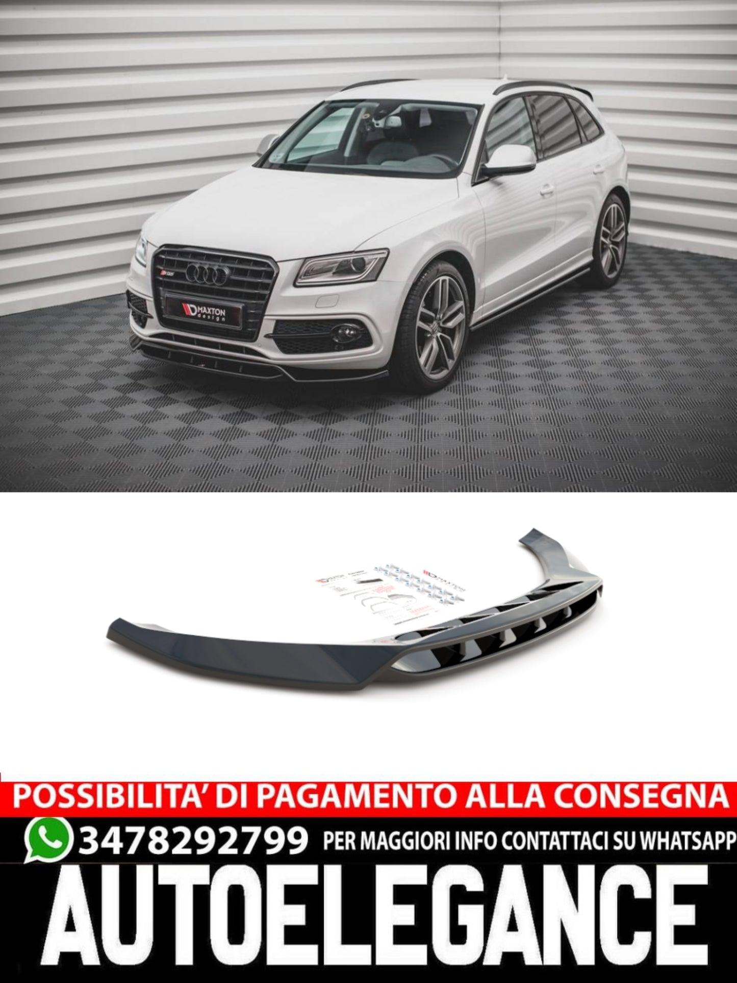 SPLITTER ANTERIORE adatto per AUDI SQ5 MK1 (8R)  (2012-2017)