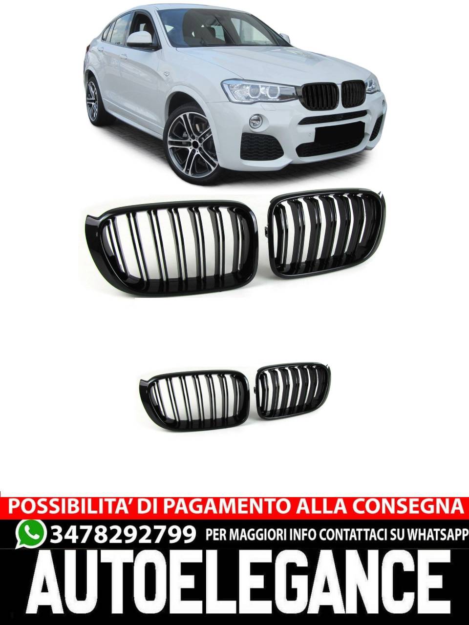 Sport radiator grille double bar performance suitable for BMW X3 F25 X4 F26