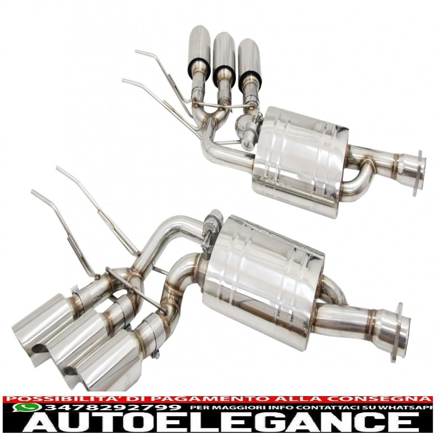 complete exhaust system suitable for mercedes g-class w463 (2009-2018) g500 g55 g63 g65 triple exhaust pipes with electronic valve