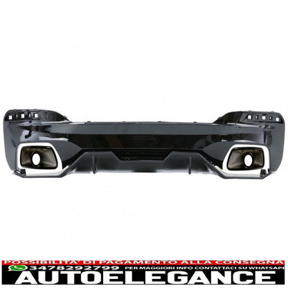 diffusore con terminali di scarico e spoiler anteriore adatto per BMW Serie 5 G30 G31 Limousine Touring (2017-up) 540 m Performance Look Piano Black