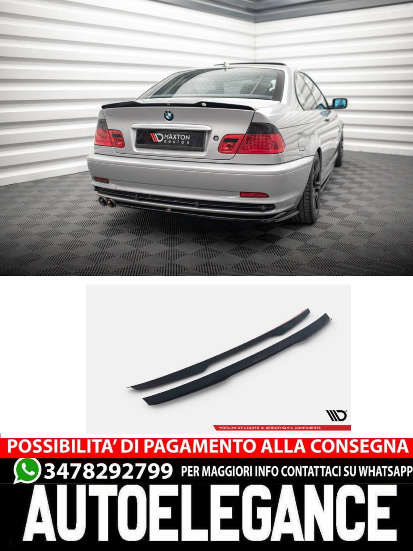 TAPPO SPOILER V.2 COMPATIBILE PER ADATTO PER BMW 3 COUPE E46