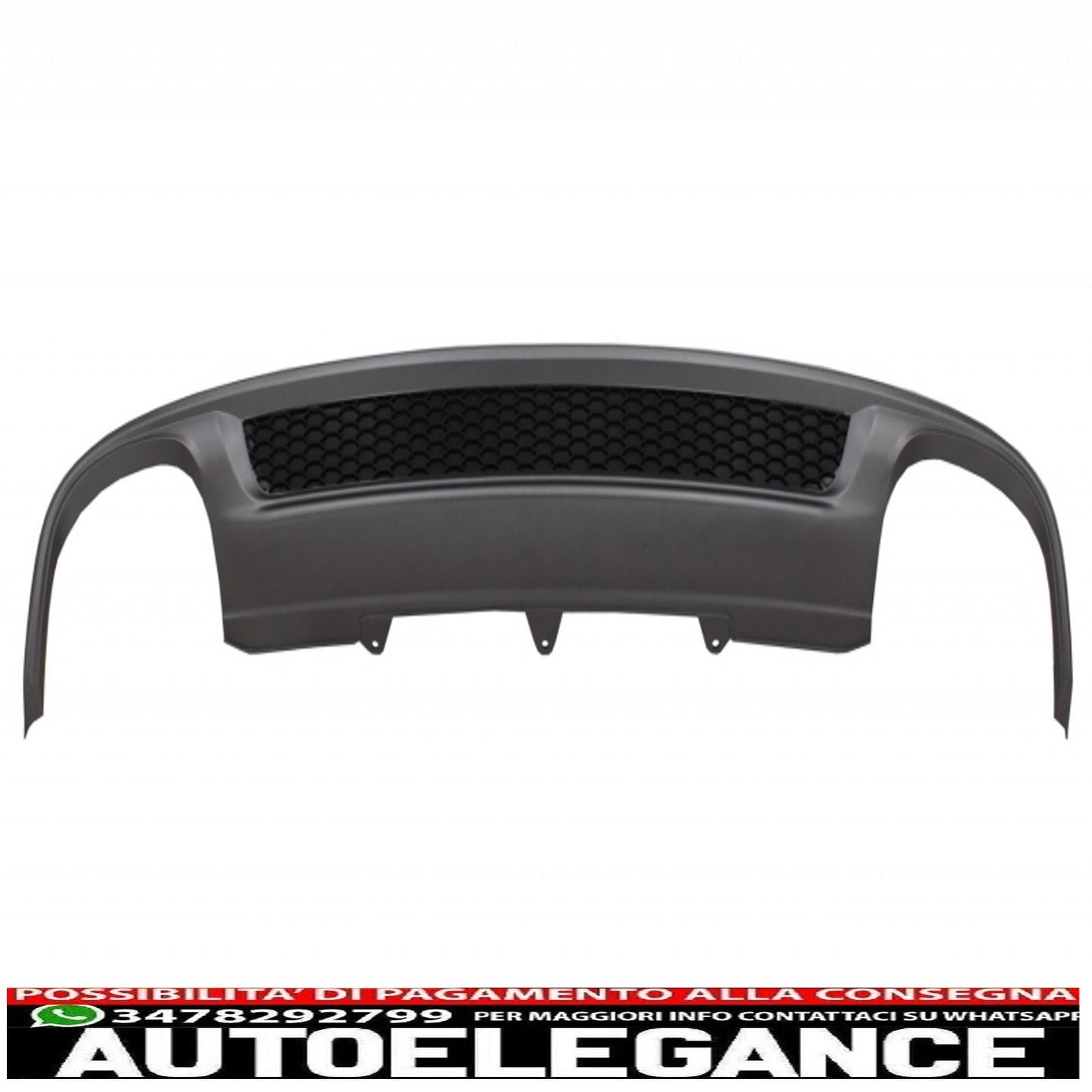 Gonna paraurti posteriore, diffusore d'aria e terminali di scarico adatti per audi a4 b8 restyling limousine/avant (2012-2015) con griglia anteriore senza badge e coperture per fendinebbia, solo look s-line, paraurti standard