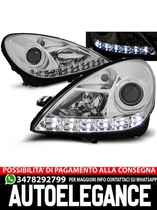 FARI ANTERIORI DAYLIGHT CHROME ADATTI PER MERCEDES R171 SLK 04-11