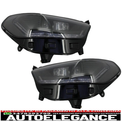 led drl headlights suitable for ford mondeo mk5 (2013-2016) black dynamic and smooth sequential cornering lights 