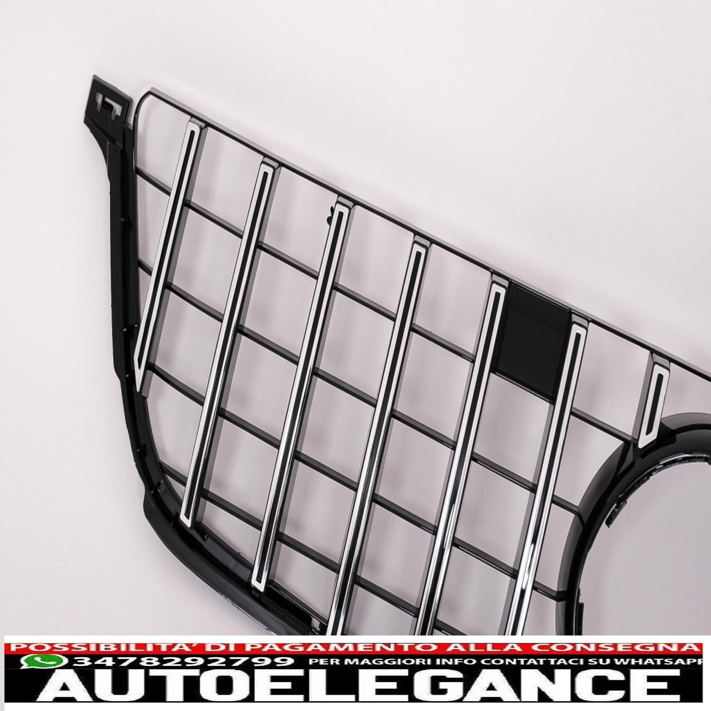 griglia anteriore adatta per mercedes classe ml w166 (2012-2014) gt-r design panamericana nera cromata