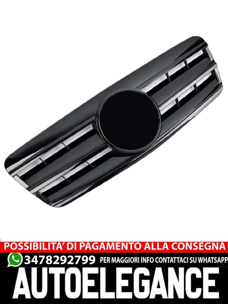 Griglia sportiva per Mercedes C208 A208 CLK nero lucido AMG LOOK