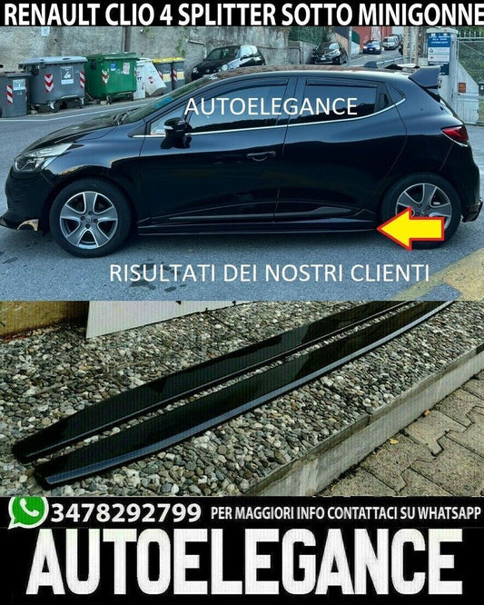 MINIGONNE LATERALI  RENAULT CLIO 4 IV 2012+ NERO LUCIDO 0476