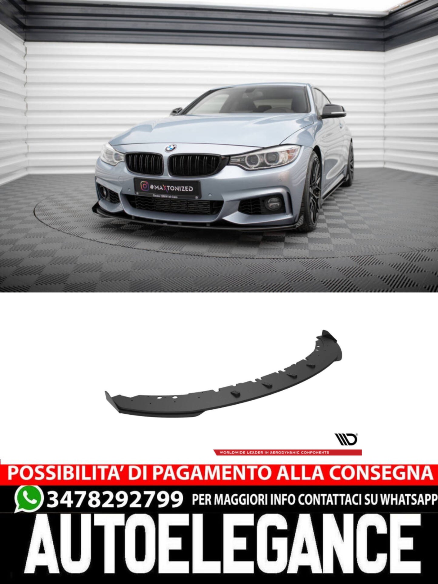 STREET PRO SPLITTER ANTERIORE + FLAPS compatibile per BMW 4 COUPE M-PACK F32  (2013-2020)