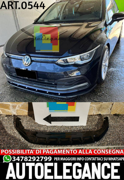 SPLITTER ADATTO PER VW GOLF 8 STANDARD LOOK NERO LUCIDO V1 DESIGN SPORTIVO