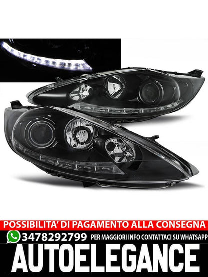 Fari per FORD FIESTA MK7 08.08-09.12 NERO LUCE DIURNA