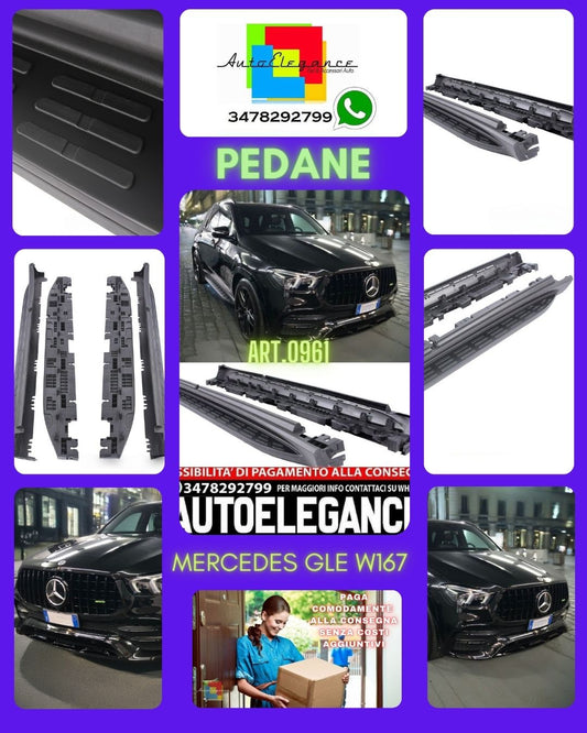 PEDANE LATERALI ADATTE PER MERCEDES-BENZ GLE W167 SUV 2020+ LOOK NERE