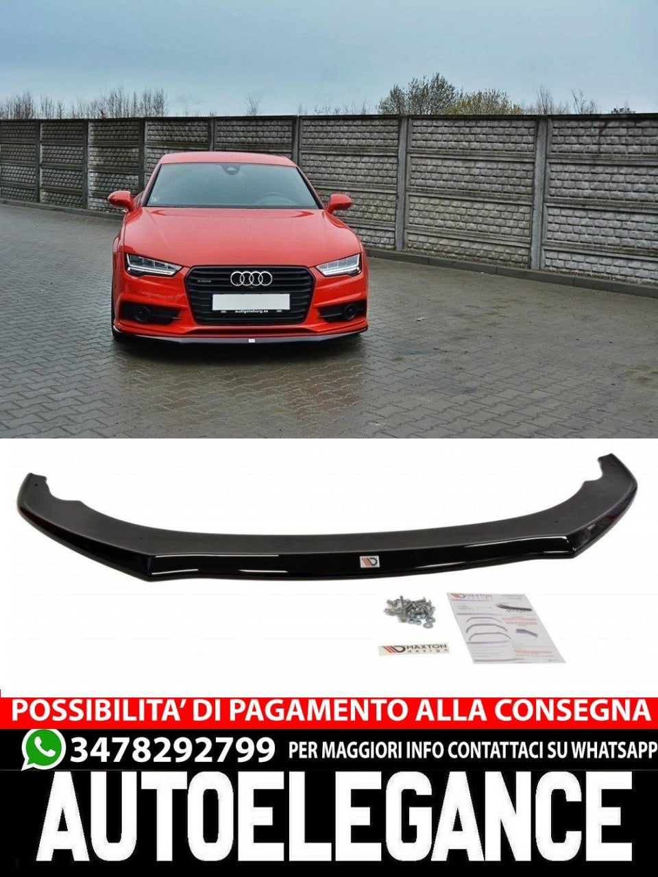 SPLITTER ANTERIORE adatto compatibile per AUDI S7 / A7 S-LINE C7 FL (2014-2017)