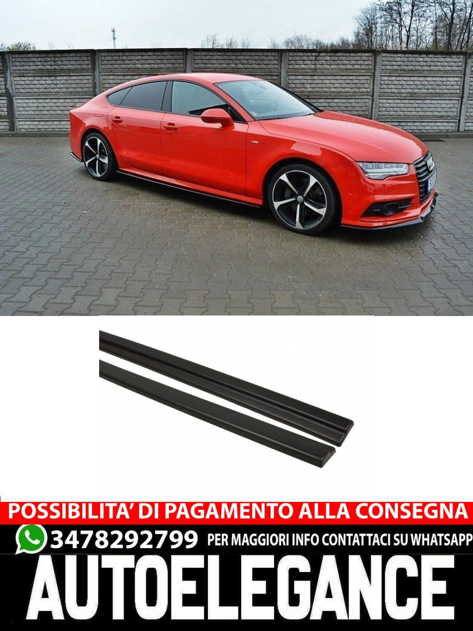 MINIGONNE LATERALI adatte per AUDI S7 / A7 S-LINE C7 FL (2014-2017)