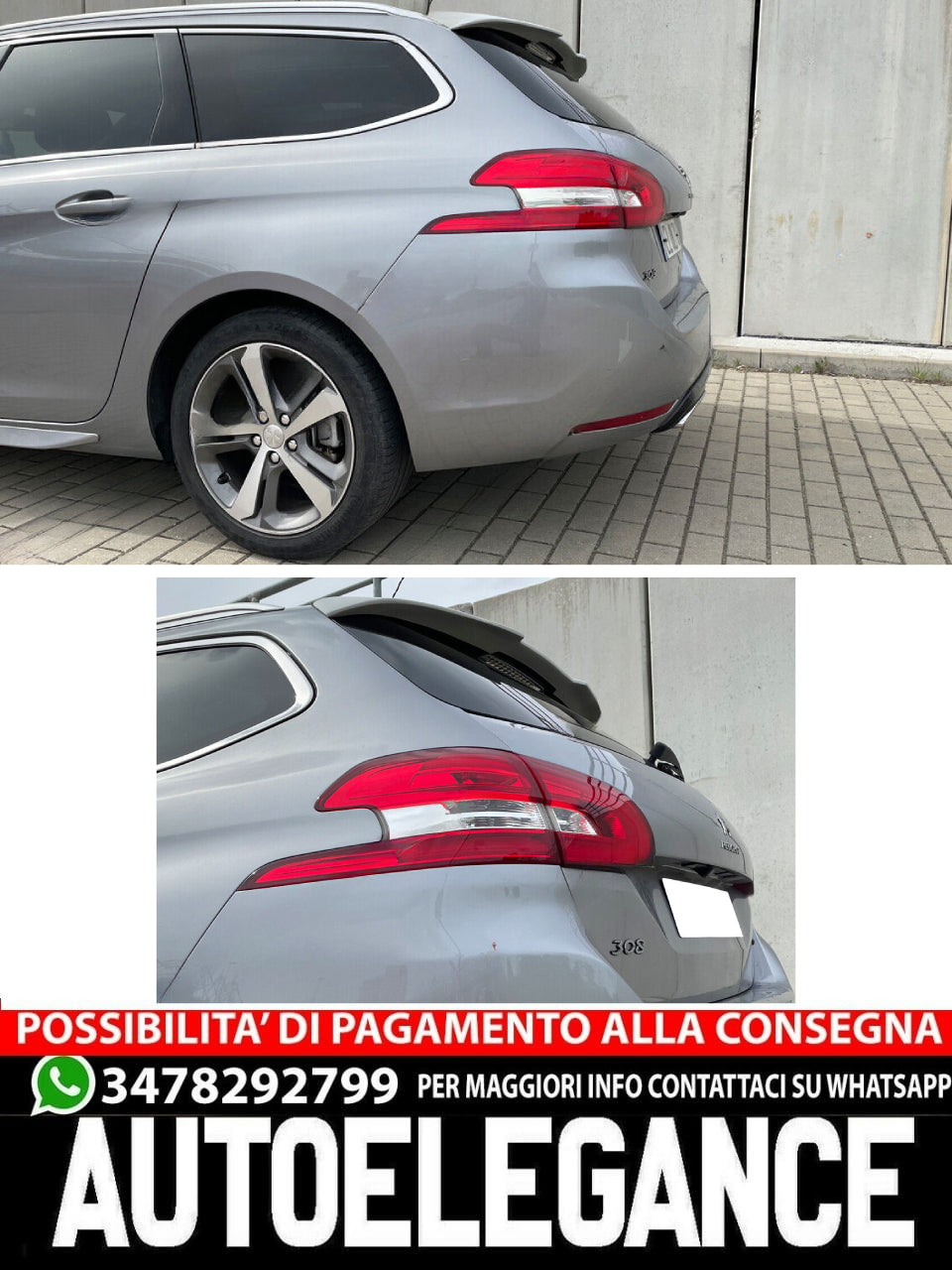 SPOILER ADATTO PER PEUGEOT 308 SW STATION WAGON dal 2013