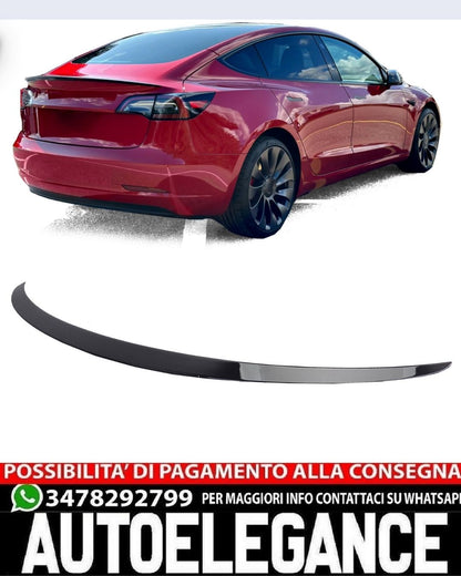 SPOILER POSTERIORE ADATTO PER TESLA MODEL 3 2017+ LOOK NERO LUCIDO