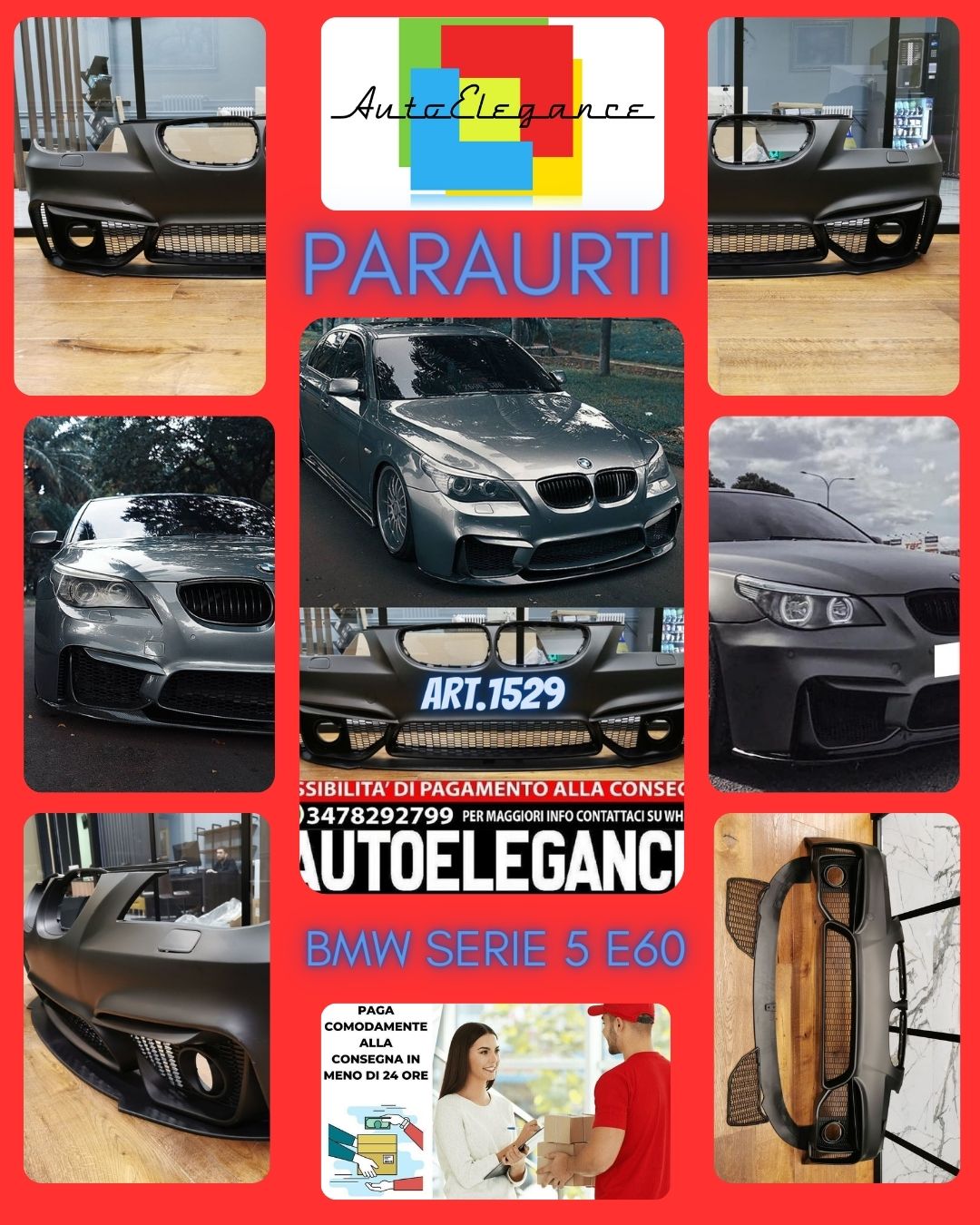 FRONT BUMPER SUITABLE FOR BMW 5 SERIES E60 E61 2003-2010 M4 LOOK