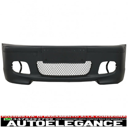 kit carrozzeria adatto per bmw serie 3 e46 berlina (1998-2004) paraurti con minigonne laterali in pdc e fendinebbia design m-technik cromato trasparente