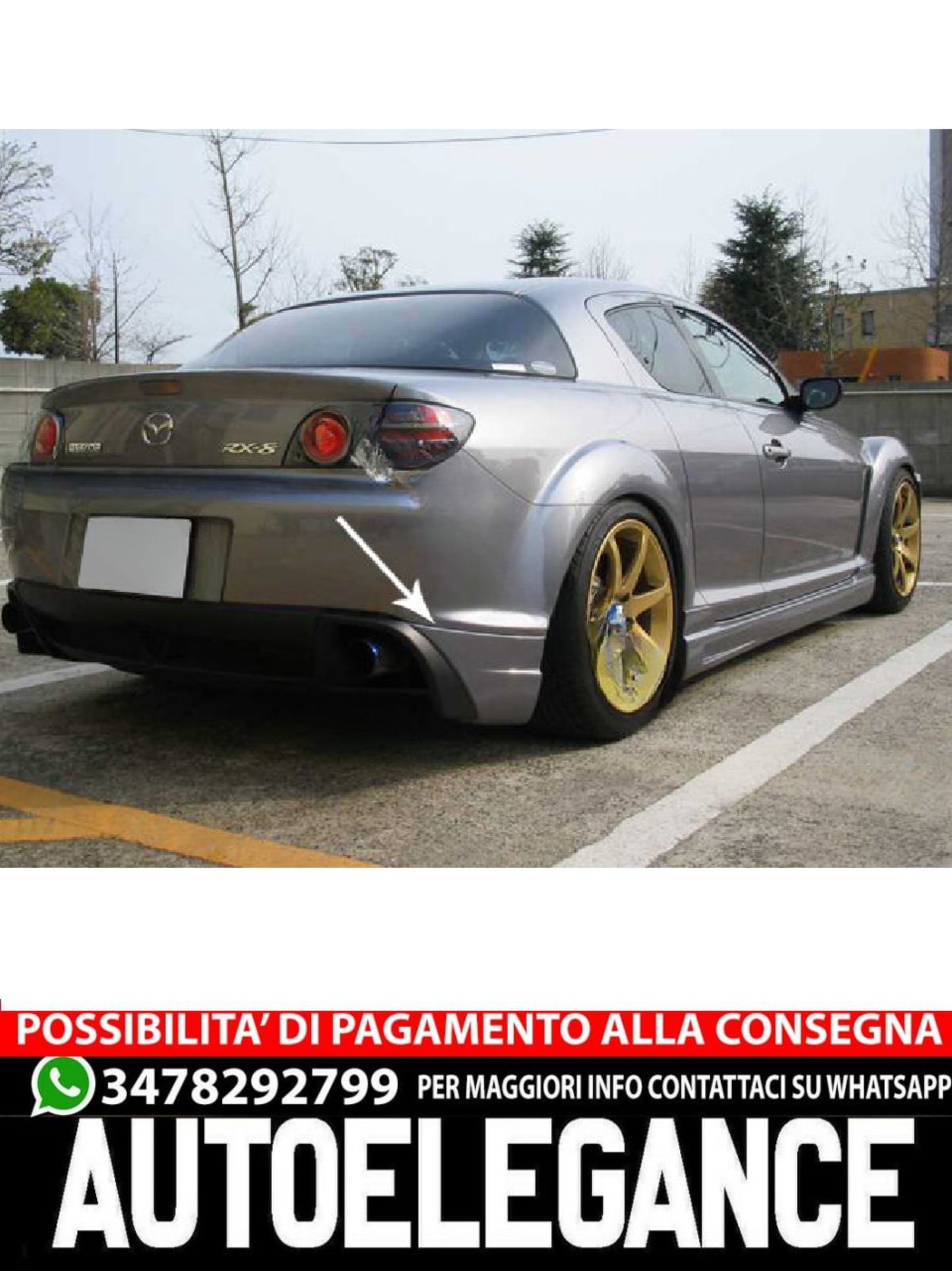 DIFFUSORE POSTERIORE ADATTO PER MAZDA RX-8 (RX8 RX 8)