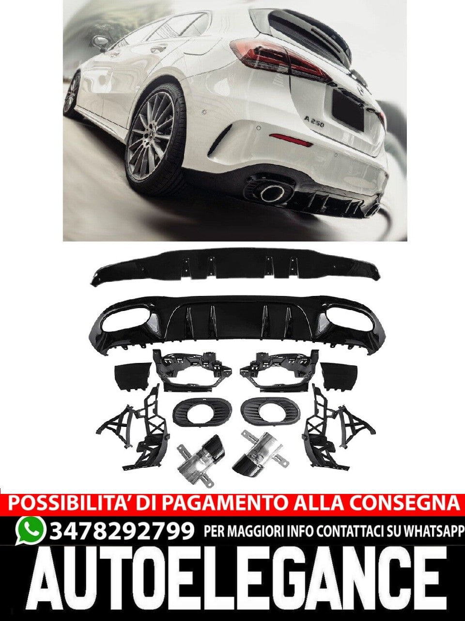 Diffusore spoiler posteriore + terminali di scarico 2x1