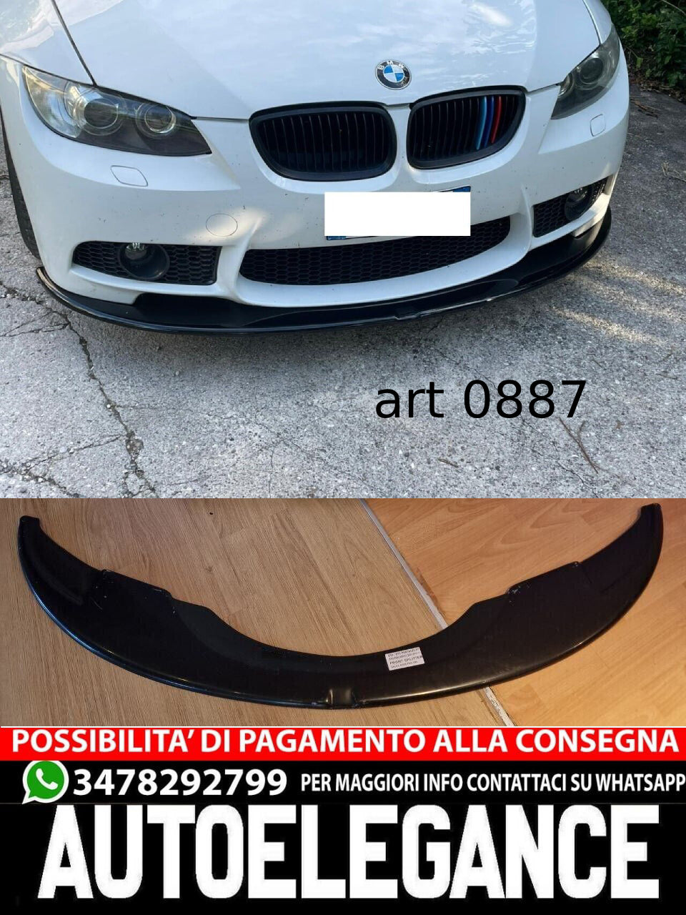 SPLITTER SUITABLE FOR BMW 3 SERIES E92 E93 M3 2006-2010 GLOSS BLACK LOOK