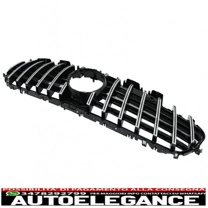 central grille suitable for mercedes cls class c257 (2018-up) panamericana gtr design black - chrome pdc / camera