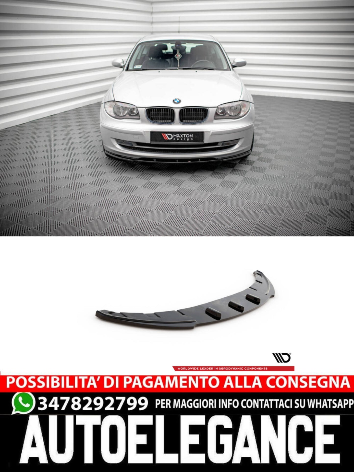 SPLITTER ANTERIORE ADATTO PER  V.2 BMW 1 E81 FACELIFT  (2007-2011)