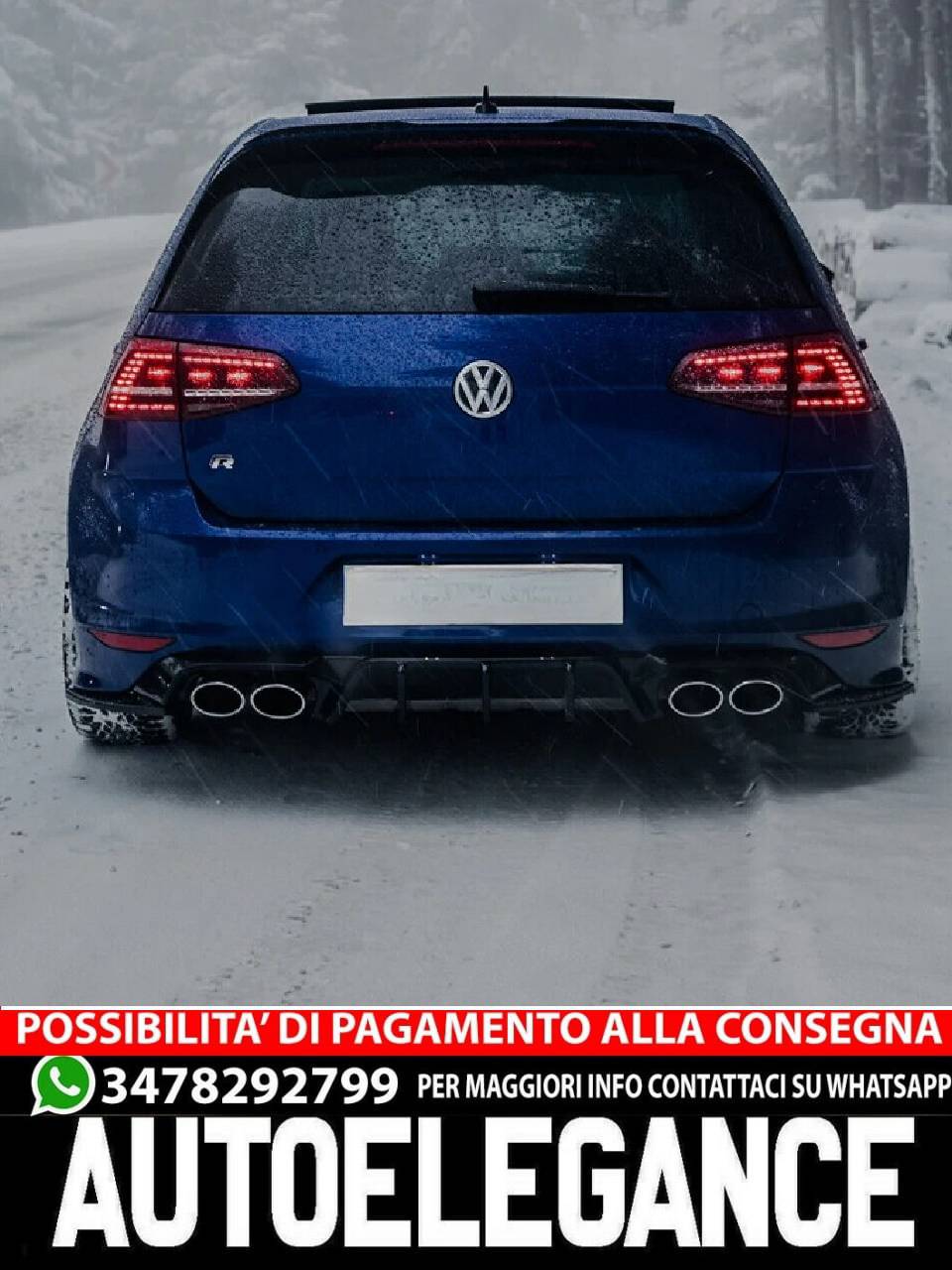 DIFFUSORE adatto per VW Golf Mk7 R 2013-2016