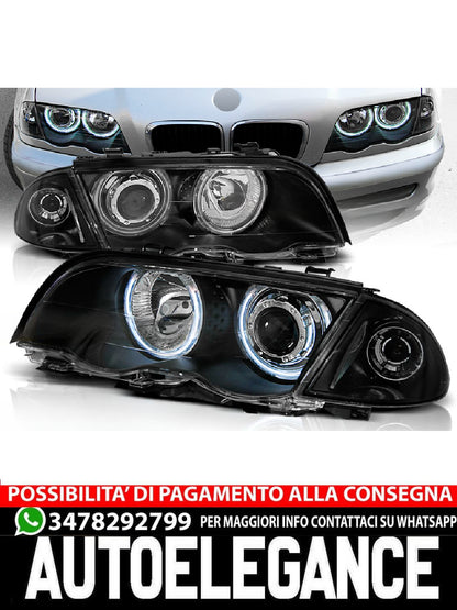 FARI ANTERIORI ANGEL EYES CCFL NERO ADATTI per BMW E46 05.98-08.01 S/T
