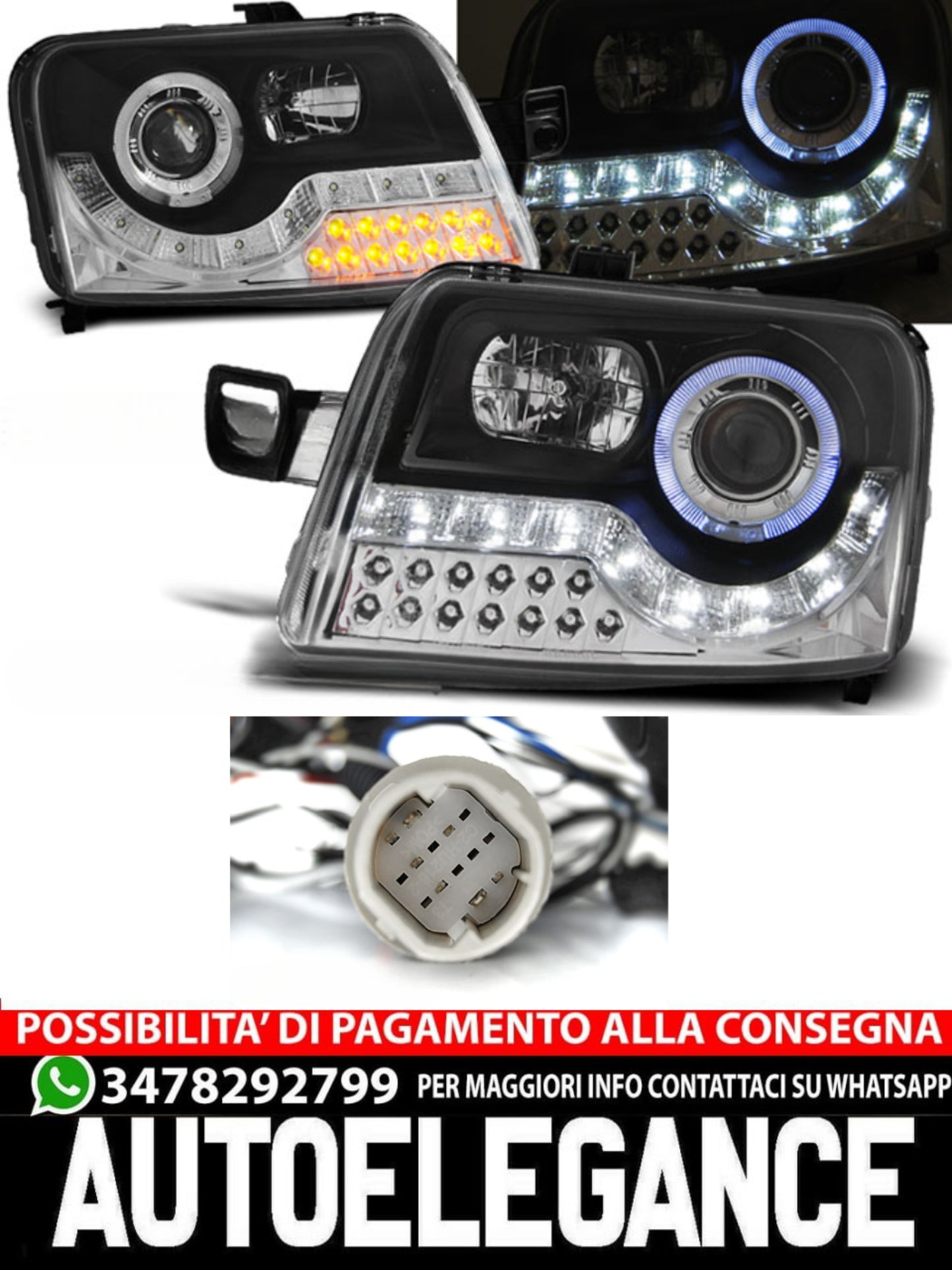 FARI ADATTI COMPATIBILI PER FIAT PANDA 03-12 DAYLIGHT NERO